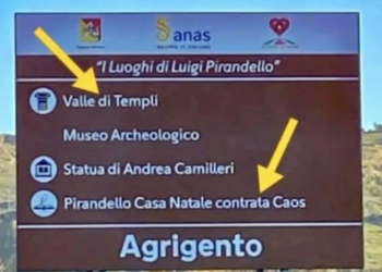 Agrigento, il cartello sbagliato, il colpevole? Andrea Camilleri, divulgatore della lingua siciliana. Con effetti incontrollabili…